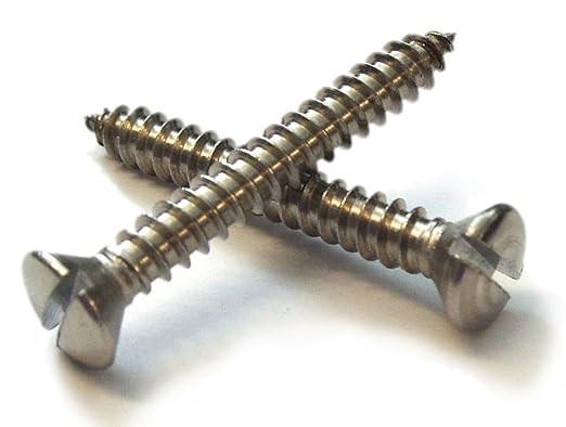 Stainless Steel - A4 -  Number 14 - Raised Countersunk Screws - Slot Head